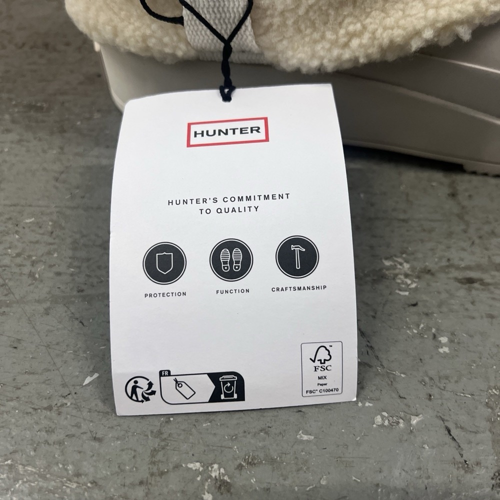 Hunter Women's Play Insulated Clogs White Willow Slip-On Waterproof Shoes Size 9 - Picture 3 of 14